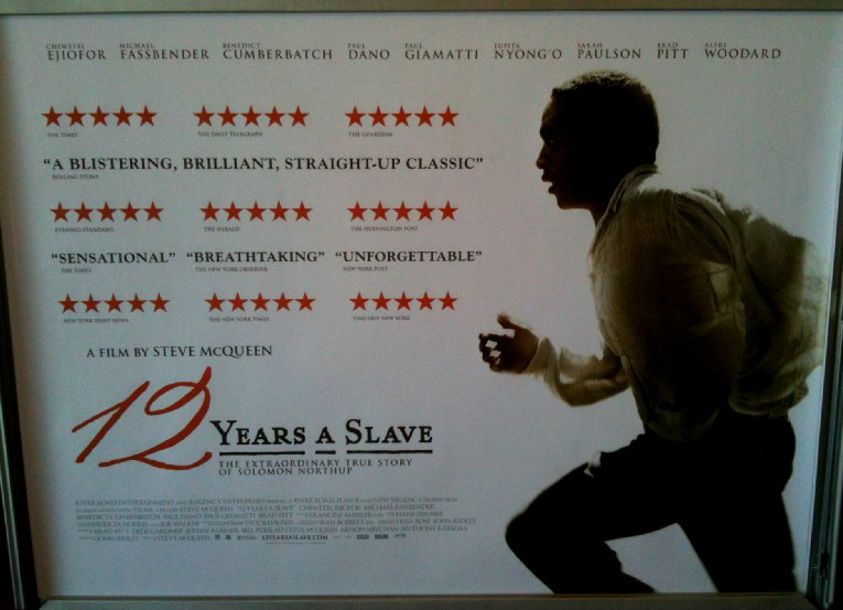 Cinema Poster: 12 YEARS A SLAVE 2014 (Review Quad) Benedict Cumberbatch Brad Pitt