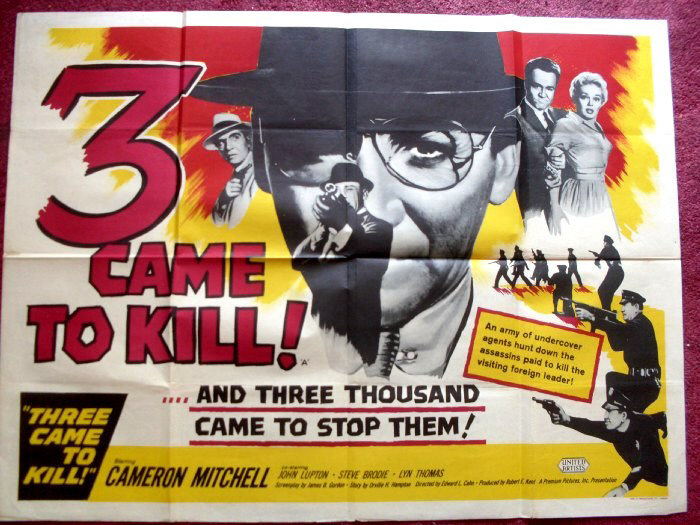 THREE CAME TO KILL: UK Quad Film Poster