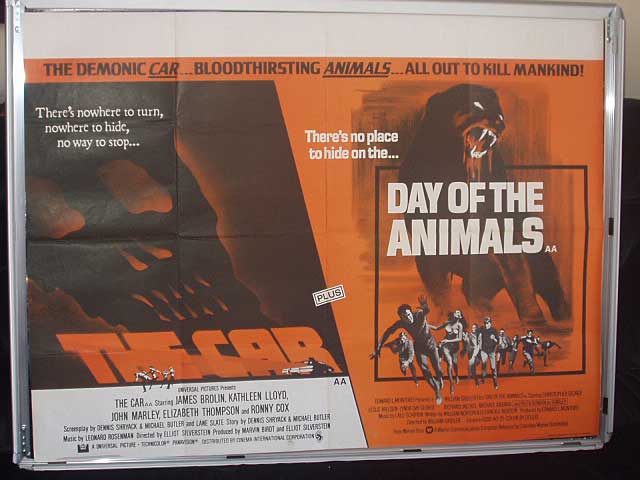 Cinema Poster: CAR, THE/DAY OF THE ANIMALS 1977 (Double Bill Quad)