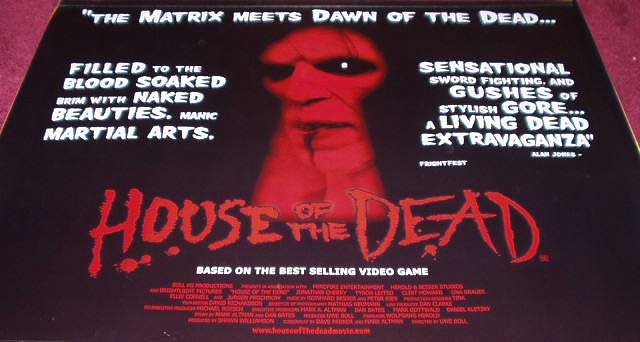 HOUSE OF THE DEAD: Main UK Quad Film Poster
