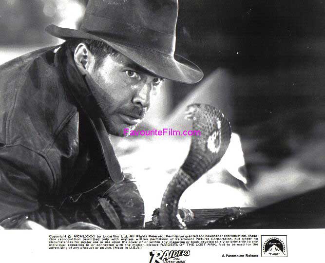 RAIDERS OF THE LOST ARK: B/W Still Indy Faces Snake RAIDERS OF THE LOST ARK: B/W Still Indy Faces Snake