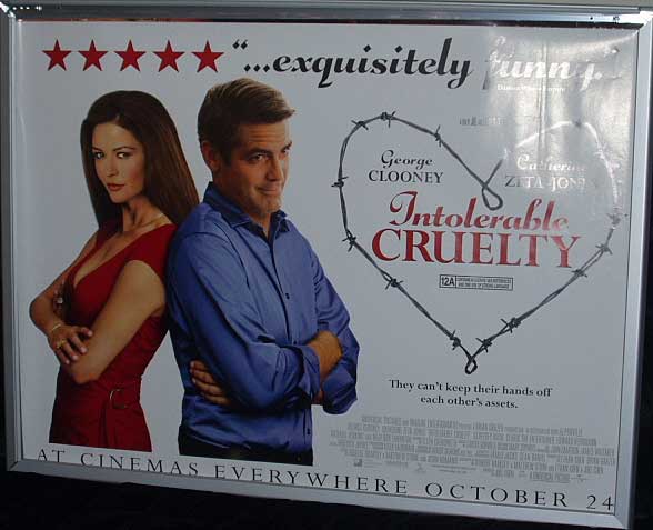 INTOLERABLE CRUELTY: Main UK Quad Film Poster