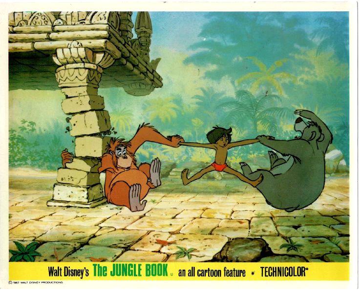 Cinema Lobby Card: JUNGLE BOOK, THE 1967 Mowgli Being Pulled Cinema Lobby Card: JUNGLE BOOK, THE 1967 Mowgli Being Pulled