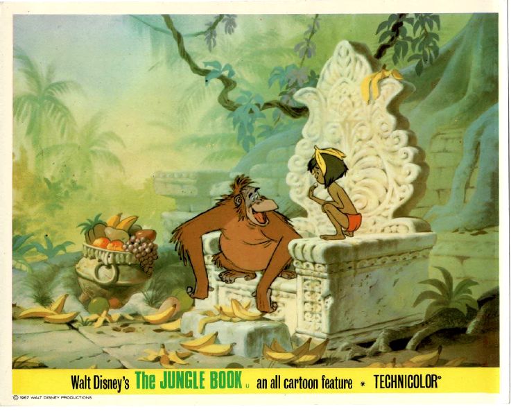 Cinema Lobby Card: JUNGLE BOOK, THE 1967 Mowgli Banana Skin On Head Cinema Lobby Card: JUNGLE BOOK, THE 1967 Mowgli Banana Skin On Head