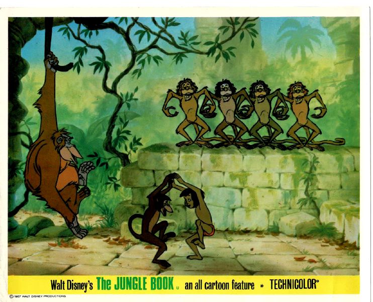 Cinema Lobby Card: JUNGLE BOOK, THE 1967 Dancing Monkeys Cinema Lobby Card: JUNGLE BOOK, THE 1967 Dancing Monkeys