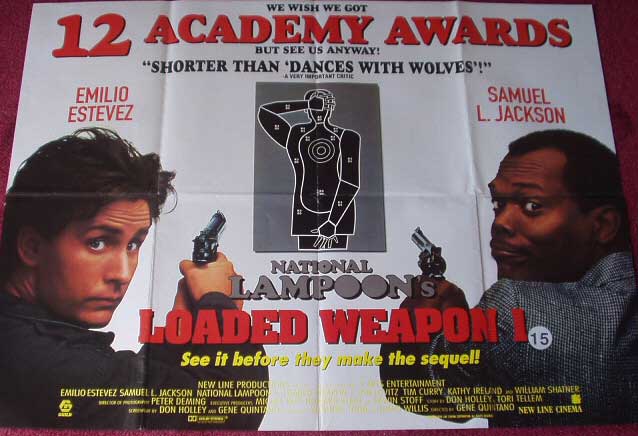 NATIONAL LAMPOON'S LOADED WEAPON 1: Main UK Quad Film Poster