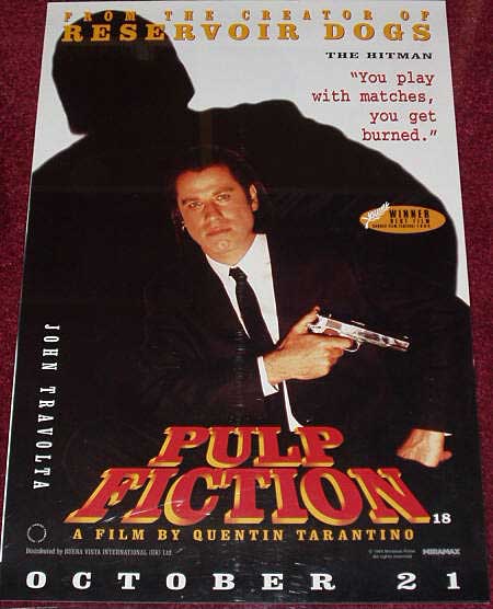 PULP FICTION: John Travolta/The Hitman Character Film Poster