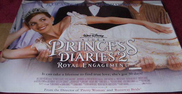 PRINCESS DIARIES 2 ROYAL ENGAGEMENT: Main UK Quad Film Poster