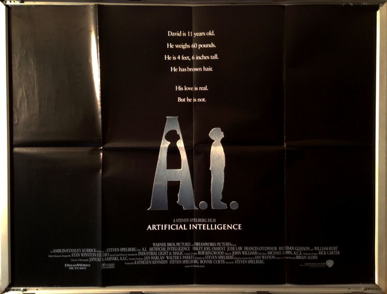 Cinema Poster: AI ARTIFICIAL INITELLIGENCE 2001 (Advance Quad) Jude Law
