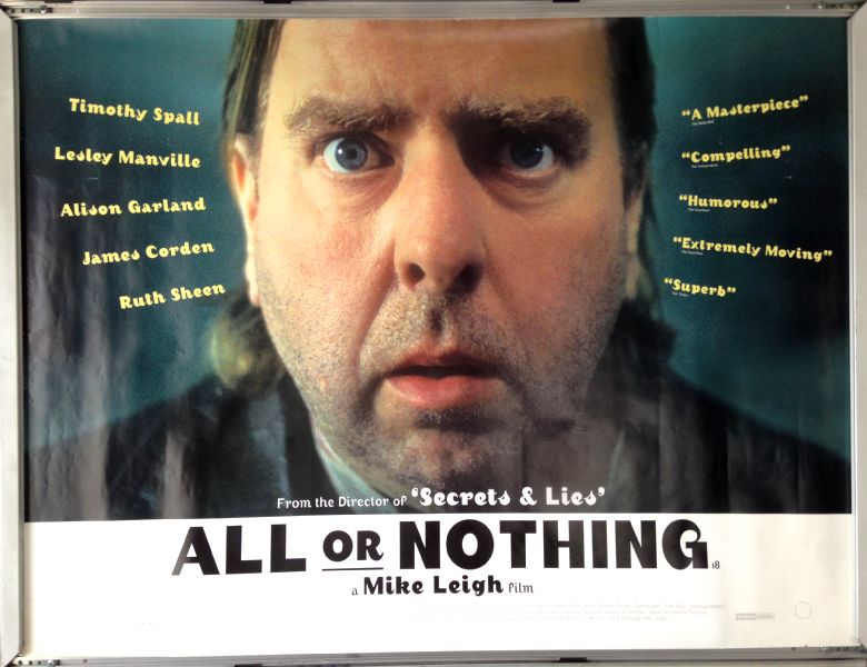 Cinema Poster: ALL OR NOTHING 2002 (Quad) Timothy Spall Lesley Manville