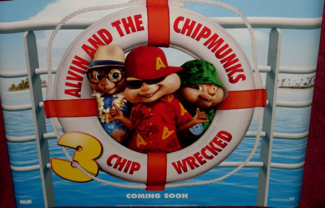 ALVIN AND THE CHIPMUNKS CHIPWRECKED: Advance UK Quad Film Poster