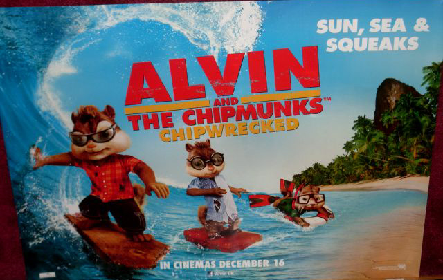 ALVIN AND THE CHIPMUNKS CHIPWRECKED: Main UK Quad Film Poster