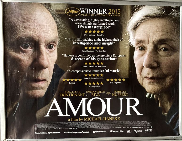 Cinema Poster: AMOUR 2012 (Quad) Michael Haneke Emmanuelle Riva Isabelle Huppert