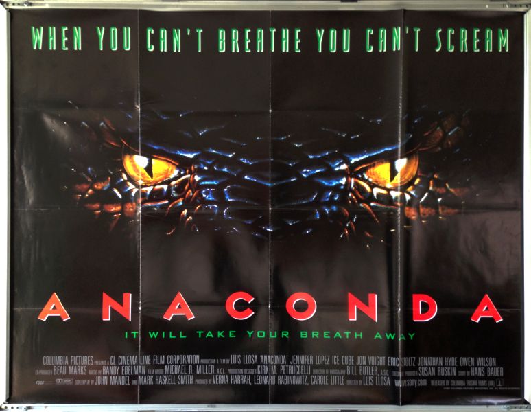 Cinema Poster: ANACONDA 1997 (Main Quad) Jennifer Lopez Ice Cube Jon Voight Cinema Poster: ANACONDA 1997 (Main Quad) Jennifer Lopez Ice Cube Jon Voight
