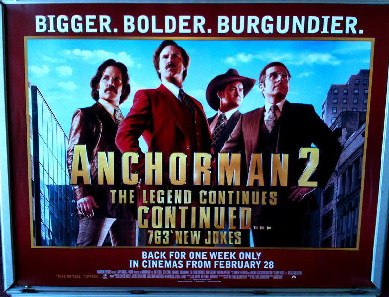 ANCHORMAN 2 THE LEGEND CONTINUES: Extended Version UK Quad Film Poster