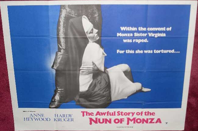 AWFUL STORY OF THE NUN OF MONZA, THE: UK Quad Film Poster AWFUL STORY OF THE NUN OF MONZA, THE: UK Quad Film Poster