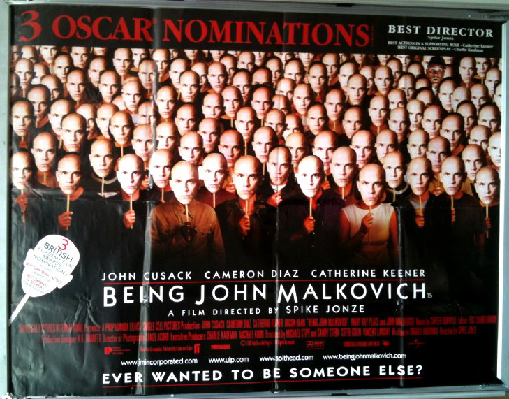 BEING JOHN MALKOVICH: Awards UK Quad Film Poster