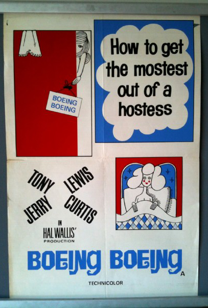 Cinema Poster: BOEING BOEING 1965 (Double Crown) Tony Curtis Jerry Lewis Cinema Poster: BOEING BOEING 1965 (Double Crown) Tony Curtis Jerry Lewis