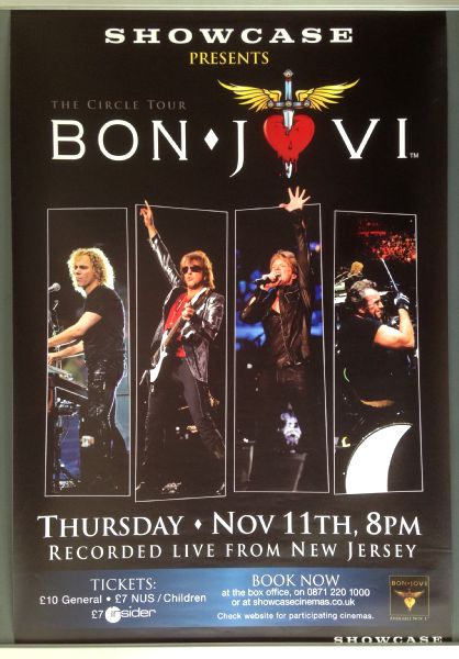 Cinema Poster: BON JOVI THE CIRCLE TOUR 2010 (One Sheet) Jon Bon Jovi