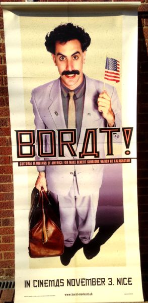 Cinema Banner: BORAT 2006 (Main Design Suit) Sacha Baron Cohen Pamela Anderson