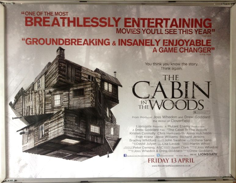 Cinema Poster: CABIN IN THE WOODS 2012 (Quad) Amy Acker Chris Hemsworth