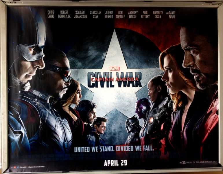 Cinema Poster: CAPTAIN AMERICA CIVIL WAR 2016 (Main Quad) Chris Evans Cinema Poster: CAPTAIN AMERICA CIVIL WAR 2016 (Main Quad) Chris Evans
