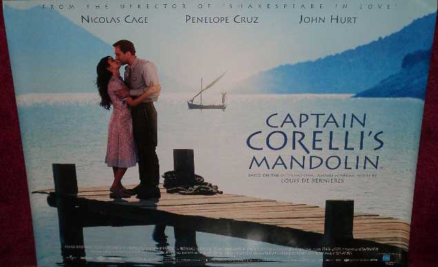 CAPTAIN CORELLI'S MANDOLIN: UK Quad Film Poster