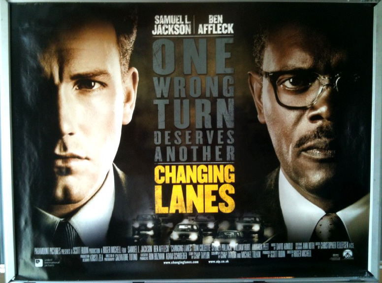 CHANGING LANES: Main UK Quad Film Poster