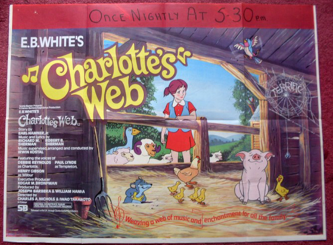 CHARLOTTE'S WEB (1973): UK Quad Film Poster