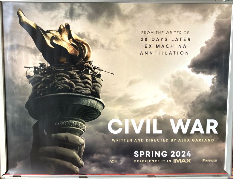 Cinema Poster: CIVIL WAR 2024 (Quad) Kirsten Dunst Wagner Moura Alex Garland