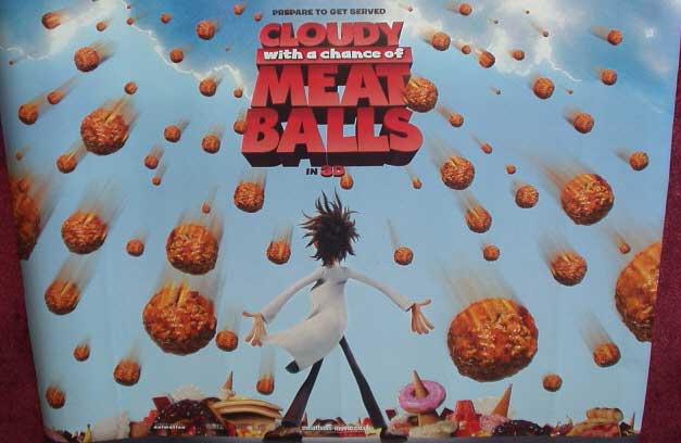 CLOUDY WITH A CHANCE OF MEATBALLS: Advance UK Quad Film Poster CLOUDY WITH A CHANCE OF MEATBALLS: Advance UK Quad Film Poster