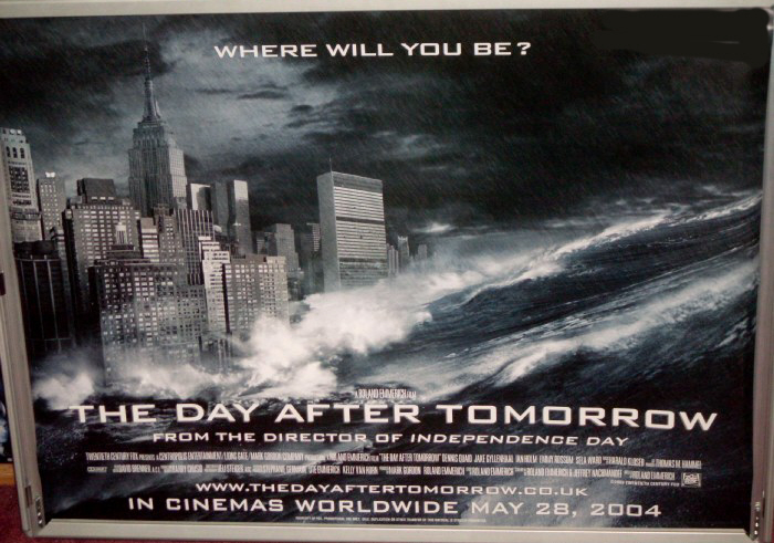 DAY AFTER TOMORROW, THE: Wave Hits Manhattan UK Quad Film Poster DAY AFTER TOMORROW, THE: Wave Hits Manhattan UK Quad Film Poster