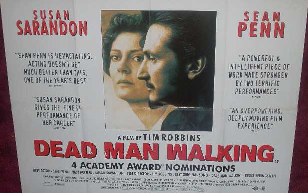 Cinema Poster: DEAD MAN WALKING 1995 (Review Quad) Susan Sarandon