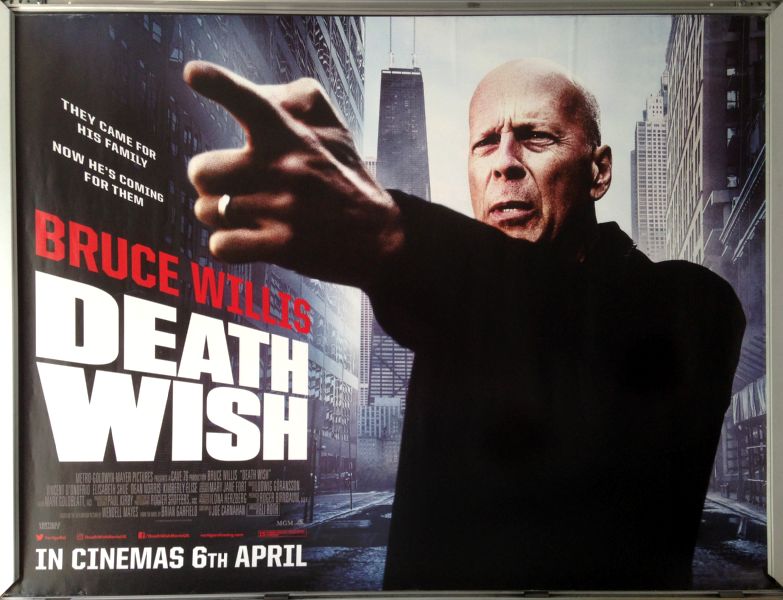 Cinema Poster: DEATH WISH 2018 (Quad) Eli Roth Bruce Willis Vincent D'Onofrio