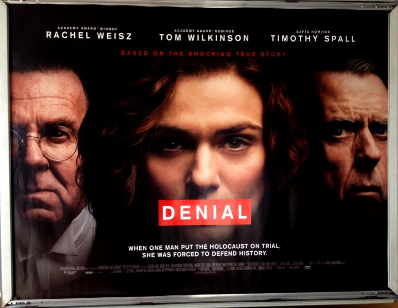 Cinema Poster: DENIAL 2017 (Quad) Rachel Weisz Tom Wilkinson Timothy Spall 