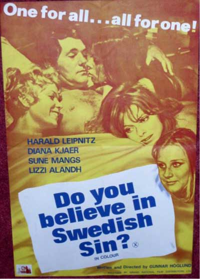 DO YOU BELIEVE IN SWEDISH SIN?: UK Quad Cinema Poster