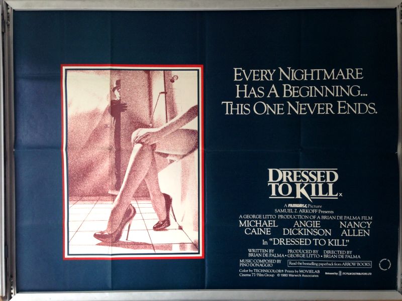 Cinema Poster: DRESSED TO KILL 1980 (Quad) Michael Caine Angie Dickinson