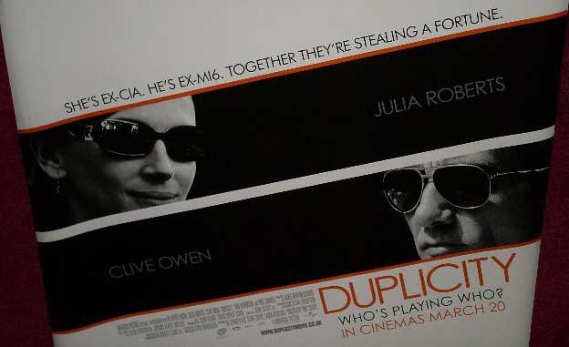 DUPLICITY: Main UK Quad Film Poster