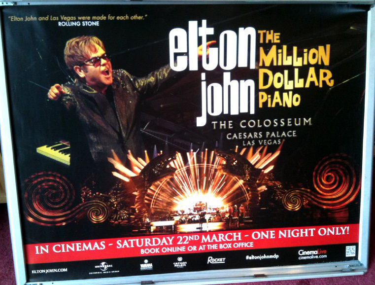 ELTON JOHN THE MILLION DOLLAR PIANO: Main UK Quad Film Poster