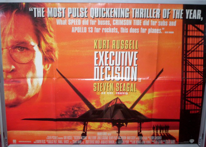 Cinema Poster: EXECUTIVE DECISION 1996 (Quad) Kurt Russell Steven Seagal