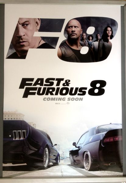 Cinema Poster: FAST AND FURIOUS 8 2017 (Cars One Sheet) Dwayne Johnson Charlize Theron