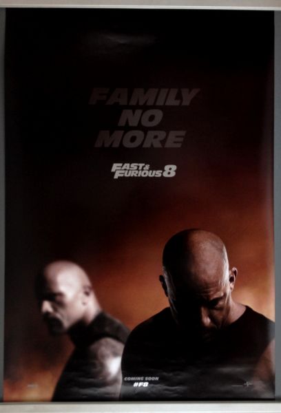 Cinema Poster: FAST AND FURIOUS 8 2017 (Advance One Sheet) Dwayne Johnson Charlize Theron