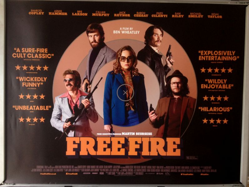 Cinema Poster: FREE FIRE  2017 (Quad) Sharlto Copley Brie Larson Armie Hammer 