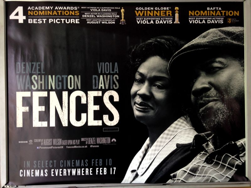 Cinema Poster: FENCES 2017 (Awards Quad) Denzel Washington Viola Davis