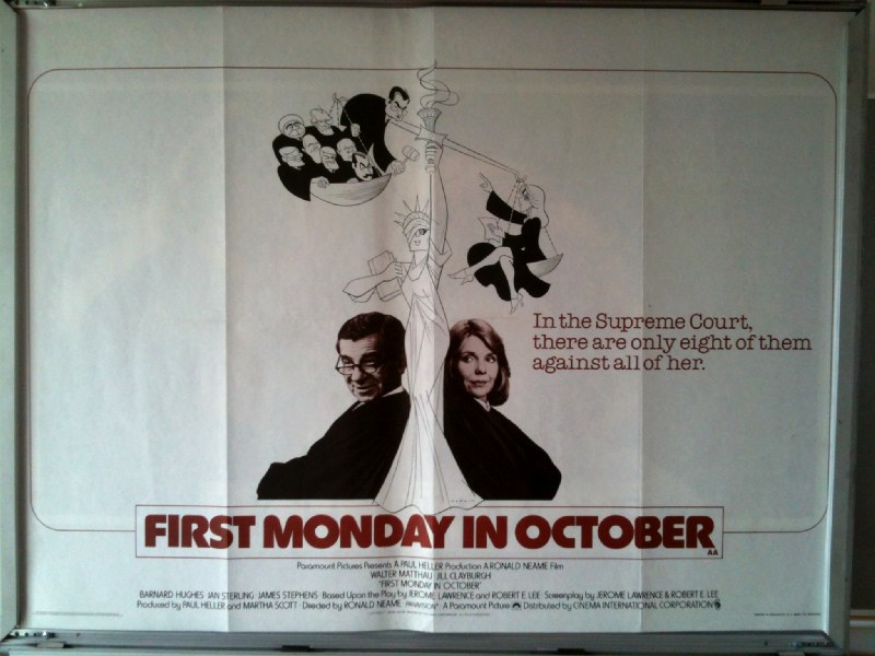 Cinema Poster: FIRST MONDAY IN OCTOBER 1981 (QUAD) Walter Matthau Jill Clayburgh