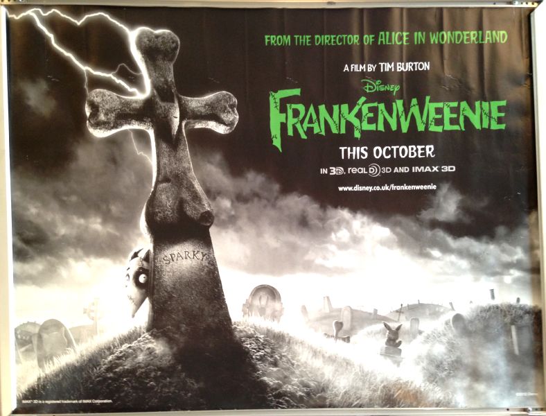 Cinema Poster: FRANKENWEENIE 2012 (Grave Quad) Winona Ryder Catherine O'Hara