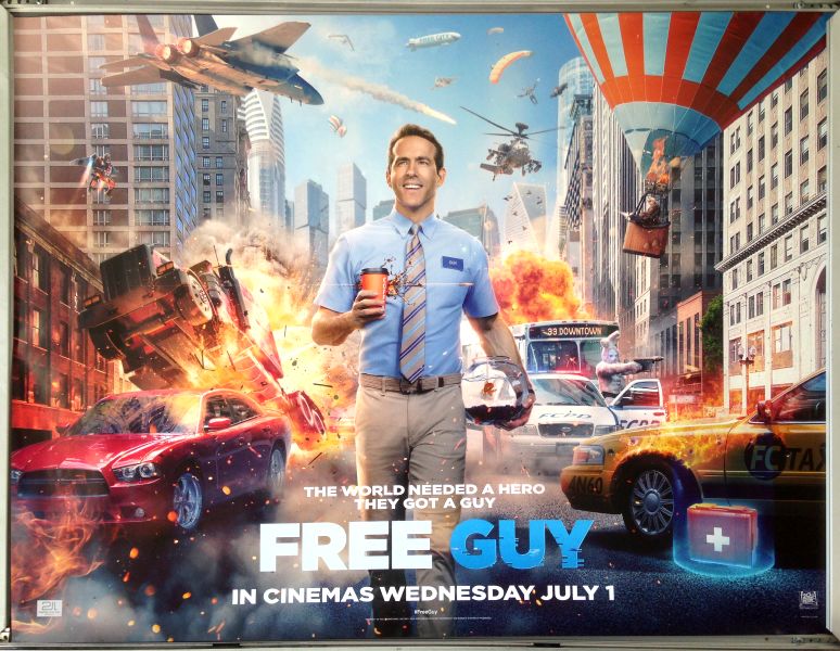 Cinema Poster: FREE GUY 2021 (Advance Quad) Ryan Reynolds Jodie Comer
