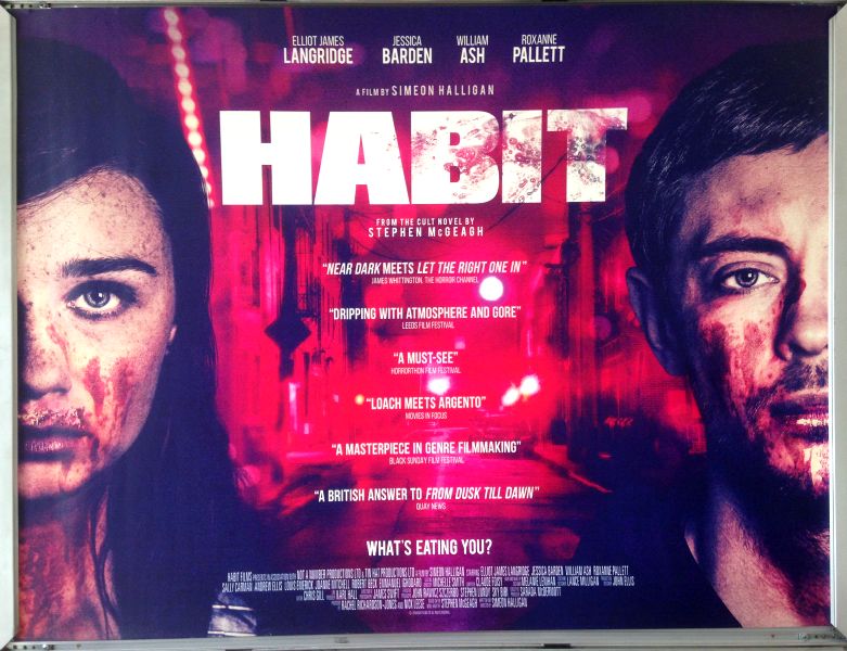 Cinema Poster: HABIT 2018 (Quad) Jessica Barden Roxanne Pallett William Ash 