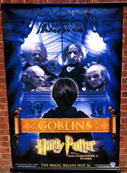 Cinema Banner: HARRY POTTER AND THE PHILOSOPHER'S STONE (Goblins) Robbie Coltrane Cinema Banner: HARRY POTTER AND THE PHILOSOPHER'S STONE (Goblins) Robbie Coltrane