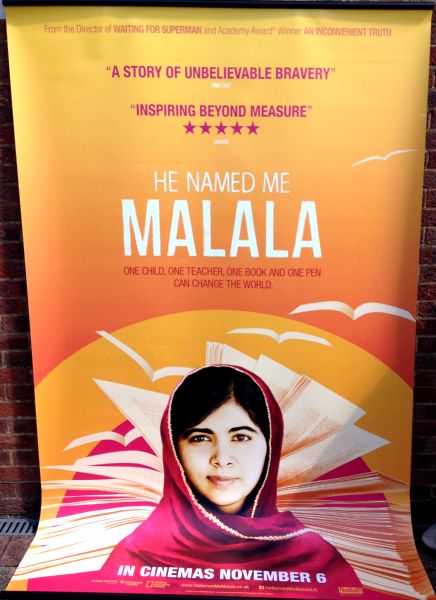 Cinema Banner: HE NAMED ME MALALA 2015 Malala Yousafzai Ziauddin Yousafzai